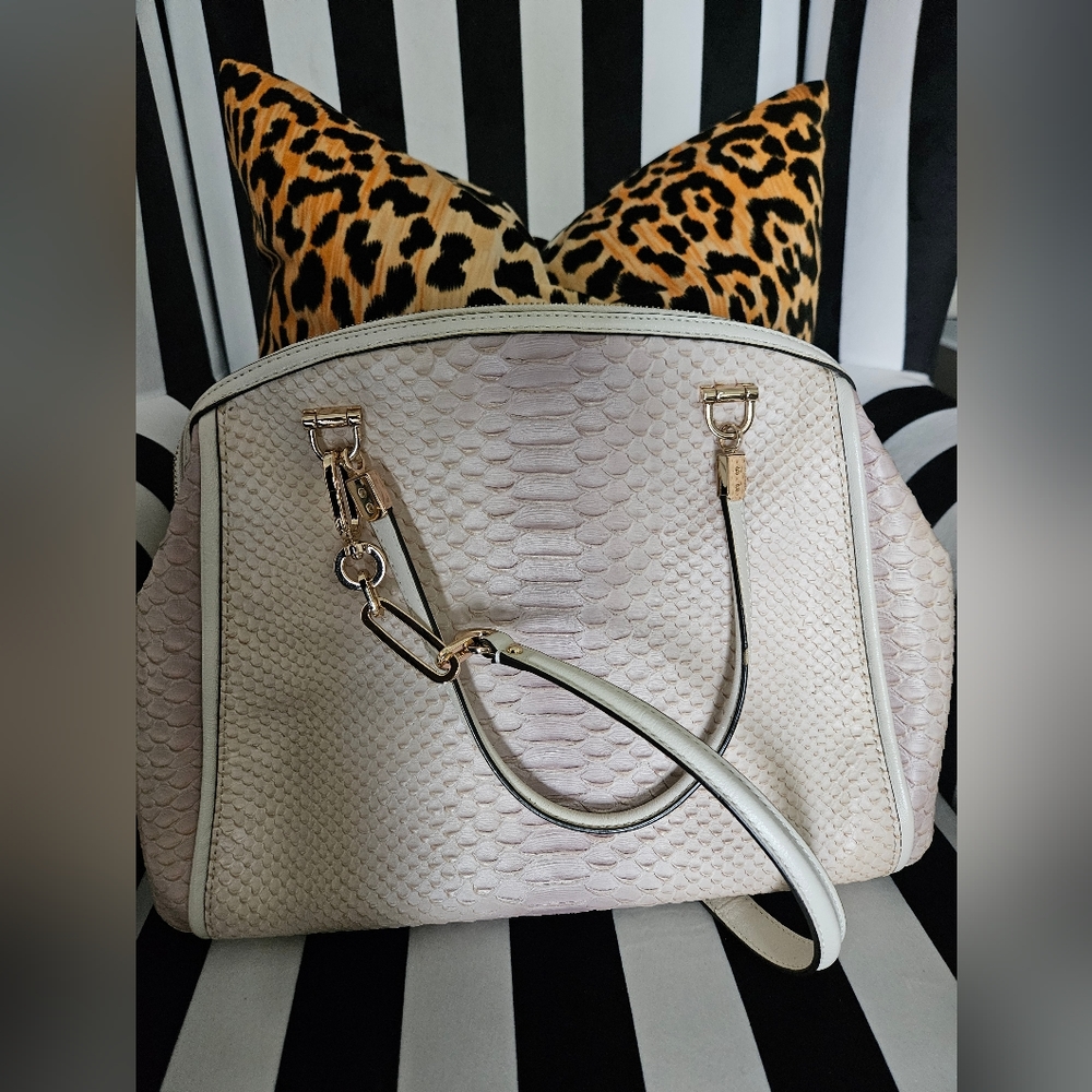 Coach Madison Embossed Python Leather Satchel - image 2